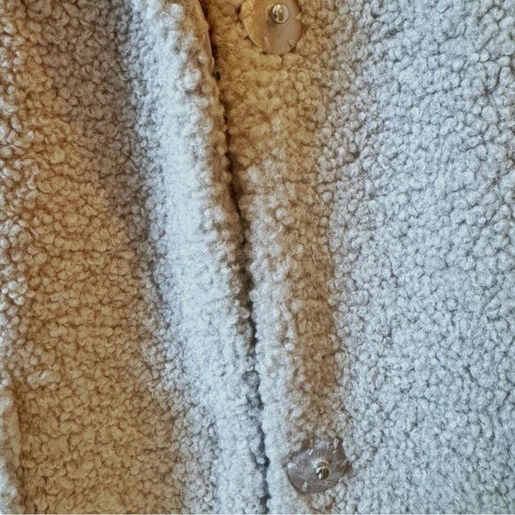 French Connection Faux Shearling Teddy Coat – Sand Beige, Size L - Picture 6 of 7